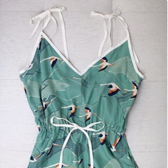 Emerson Fry Other - Emerson Fry Camiknicker silk flamingo romper